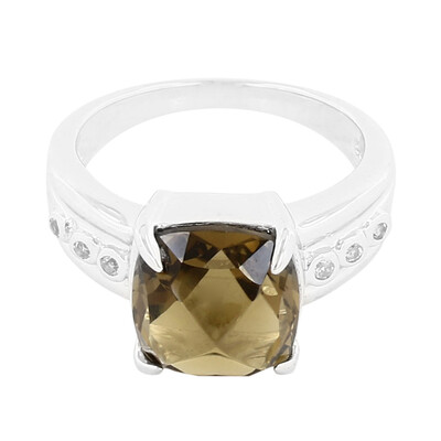 Cognac Quartz Silver Ring