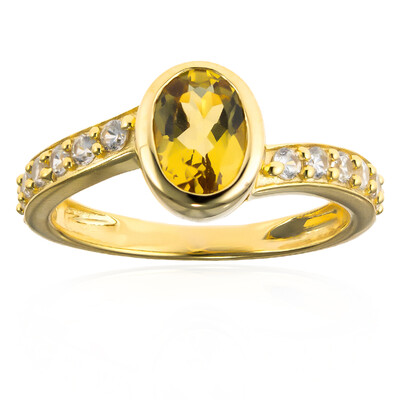 Yellow Beryl Silver Ring