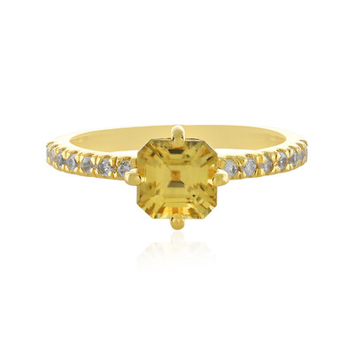 Yellow Zircon Silver Ring