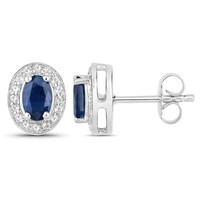 Blue Sapphire Silver Earrings