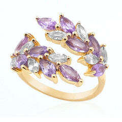 9K Unheated Ceylon Purple Sapphire Gold Ring