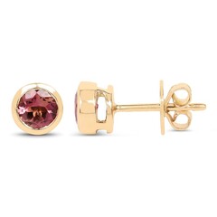 14K Brazilian Pink Tourmaline Gold Earrings