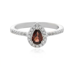 Raspberry Zircon Silver Ring