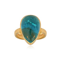 Blue Atacama Opal Silver Ring