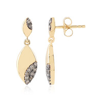 I2 Brown Diamond Silver Earrings