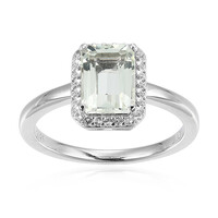 Green Amethyst Silver Ring