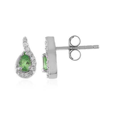 Tsavorite Silver Earrings