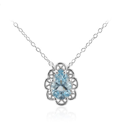 Sky Blue Topaz Silver Necklace