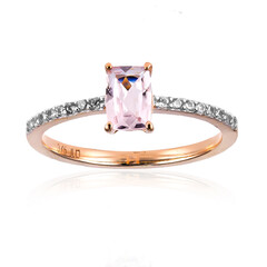 9K Unheated Pink Beryl Gold Ring