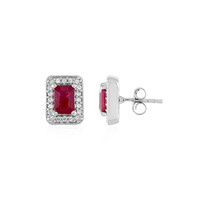 Bemainty Ruby Silver Earrings