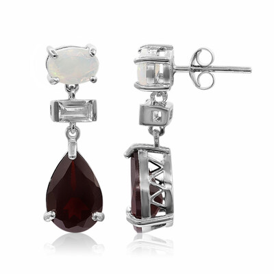 Garnet Silver Earrings