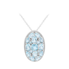 Sky Blue Topaz Silver Necklace