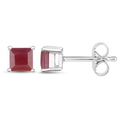 Ruby Silver Earrings