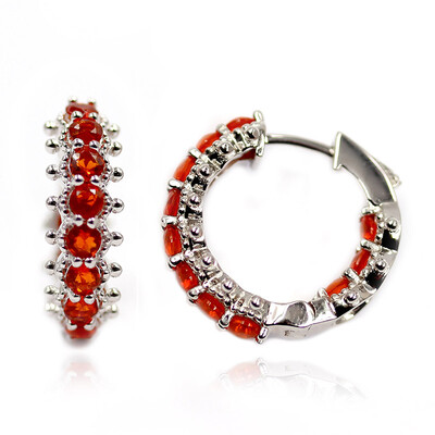 Mexican Fire Opal Silver Earrings (Dallas Prince Designs)