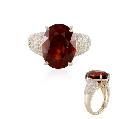 9K Hessonite Garnet Gold Ring