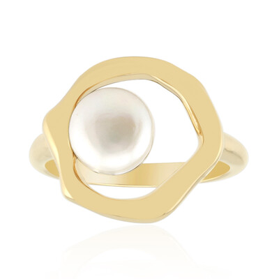 White Freshwater Pearl Silver Ring (TPC)