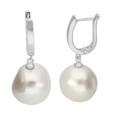 White Freshwater Pearl Silver Earrings