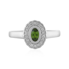 Ceylon Green Zircon Silver Ring