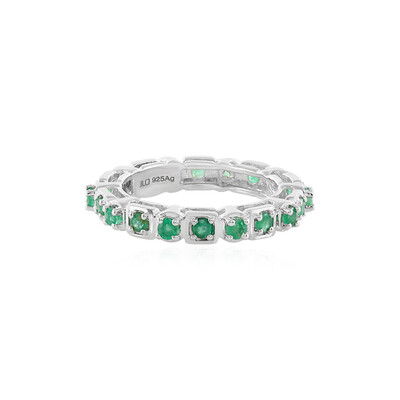 Zambian Emerald Silver Ring