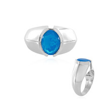 Blue Ethiopian Opal Silver Ring