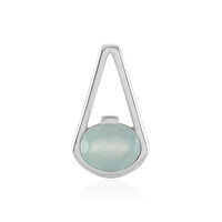 Aqua Chalcedony Silver Pendant