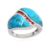 Kingman Blue Mojave Turquoise Silver Ring (Faszination Türkis)