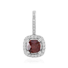 Pink Zircon Silver Pendant