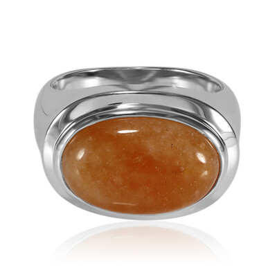 Orange Aventurine Silver Ring