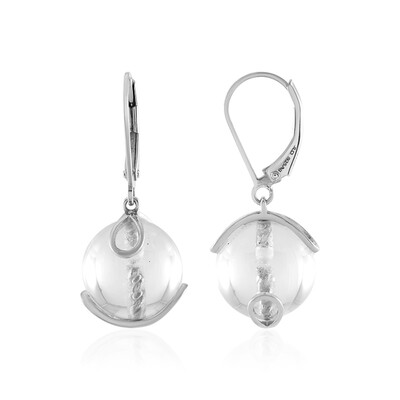 White Quartz Silver Earrings