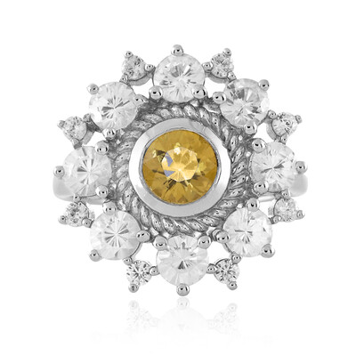 Yellow Zircon Silver Ring