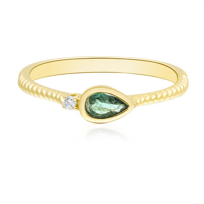 14K AAA Zambian Emerald Gold Ring (CIRARI)