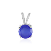 Blue Chalcedony Silver Pendant