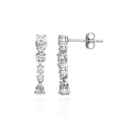 White Topaz Silver Earrings