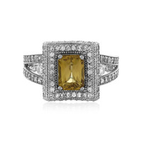 Yellow Zircon Silver Ring