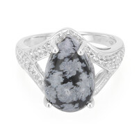 Snowflake Obsidian Silver Ring