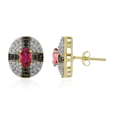 9K Brazilian Pink Tourmaline Gold Earrings (Adela Gold)