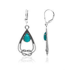 Turquoise Silver Earrings (Desert Chic)