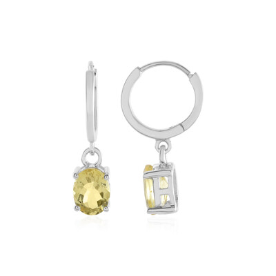 Yellow Beryl Silver Earrings