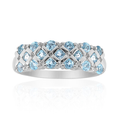 Swiss Blue Topaz Silver Ring