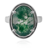 Moss Agate Silver Ring