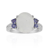 Rainbow Moonstone Silver Ring