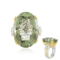 Green Amethyst Silver Ring (Gems en Vogue)