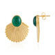 Green Onyx Brass Earrings (Juwelo Style)