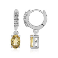 Yellow Beryl Silver Earrings