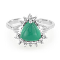 Green Chalcedony Silver Ring