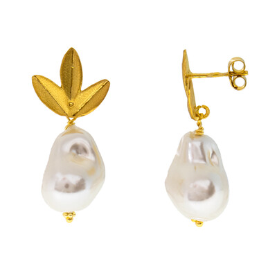 Freshwater pearl Silver Earrings (Joias do Paraíso)