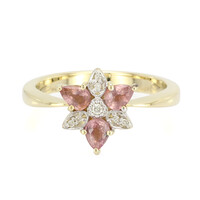 10K Unheated Padparadscha Sapphire Gold Ring