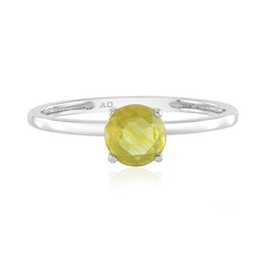 Yellow Sapphire Platinum Ring