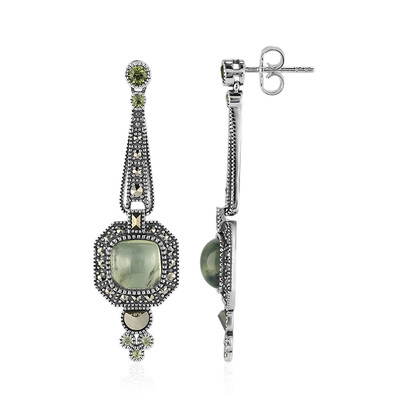 Prehnite Silver Earrings (Annette classic)