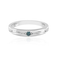 I3 Blue Diamond Silver Ring